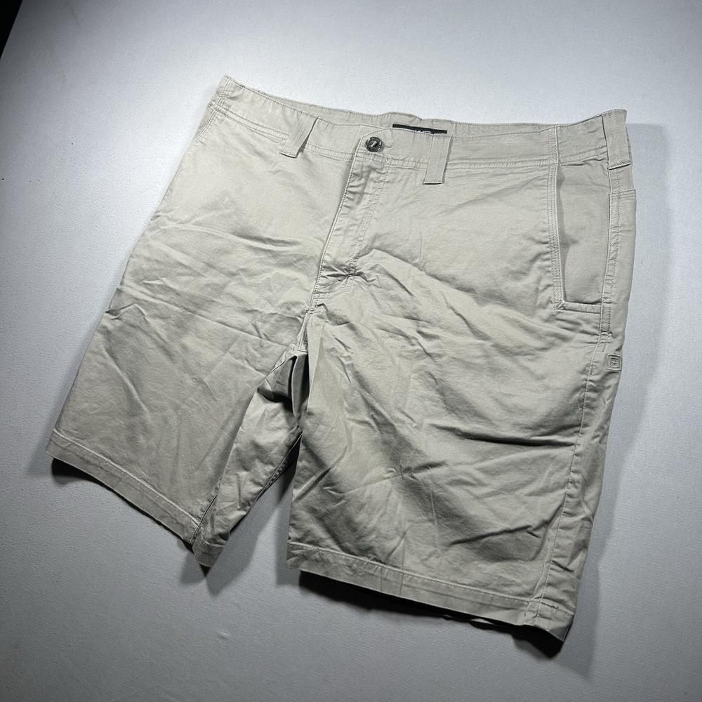 5.11 Tactical Chino Shorts Men's 38 Khaki Flat Front Multi-Pocket